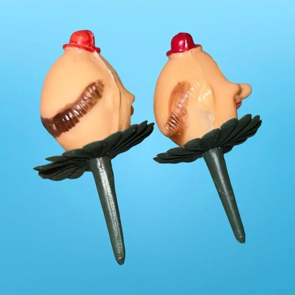 Vintage 1970s Wilton Clown Heads & Balloons Cake Toppers Cupcake Picks B17